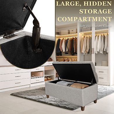 HomePop Ainsley Tufted Storage Ottoman Bench