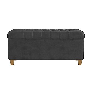 HomePop Ainsley Tufted Storage Ottoman Bench