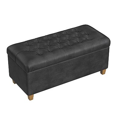 HomePop Ainsley Tufted Storage Ottoman Bench