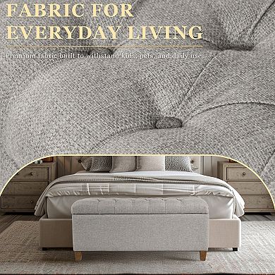 HomePop Ainsley Tufted Storage Ottoman Bench