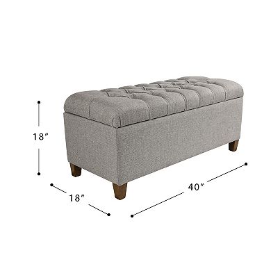 HomePop Ainsley Tufted Storage Ottoman Bench