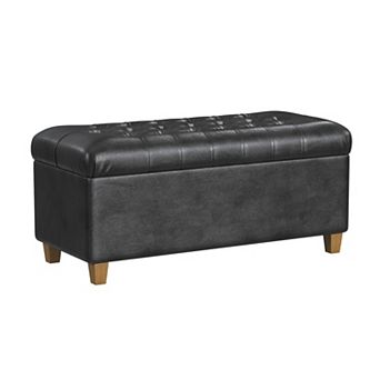 HomePop Ainsley Tufted Storage Ottoman Bench