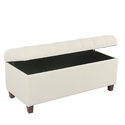 HomePop Ainsley Tufted Storage Ottoman Bench