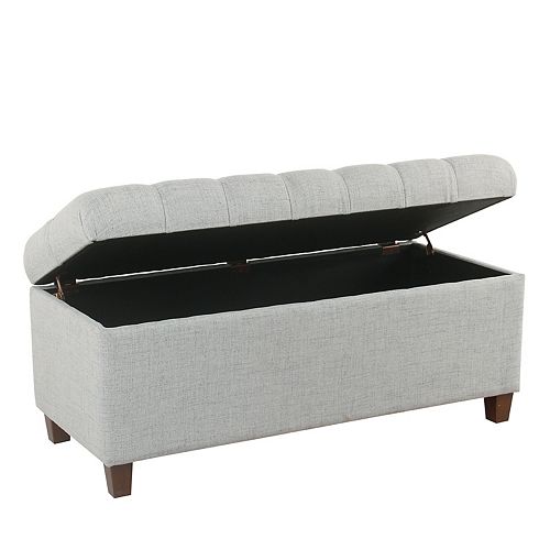 HomePop Ainsley Tufted Storage Ottoman Bench