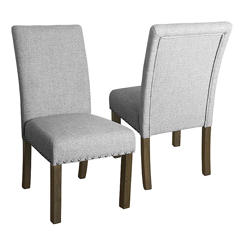 HomePop Michele Dining Chair 2-piece Set, Grey