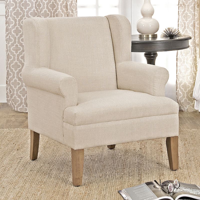 HomePop Emerson Wingback Accent Chair, White
