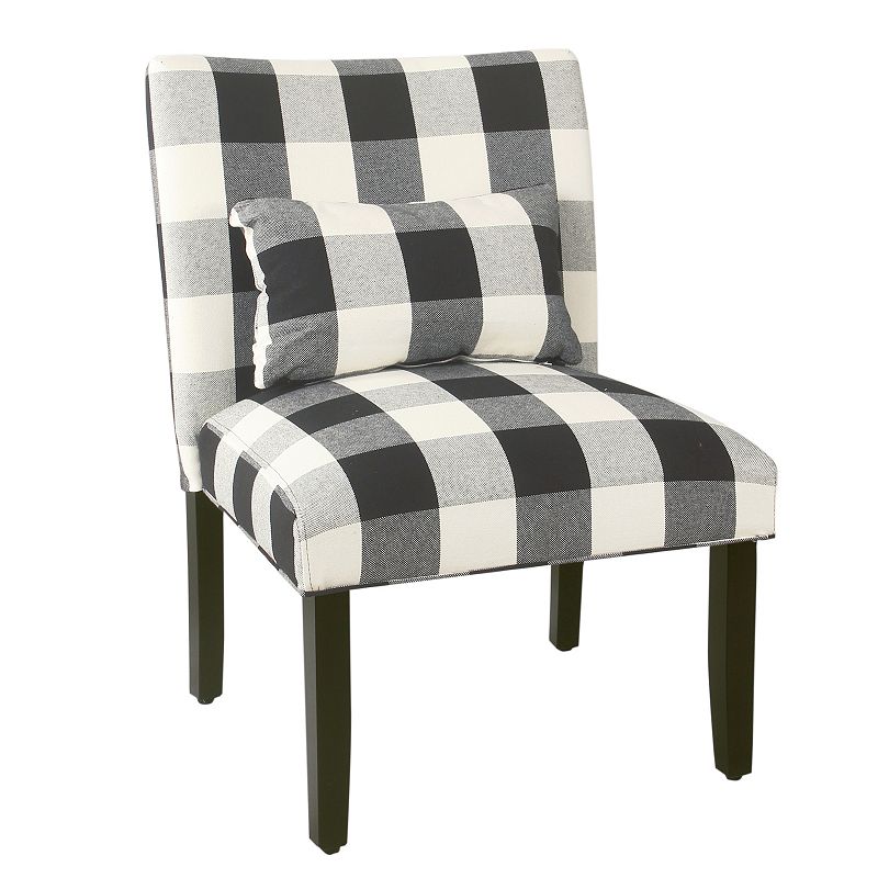 HomePop Parker Printed Accent Chair & Pillow 2-piece Set, Black