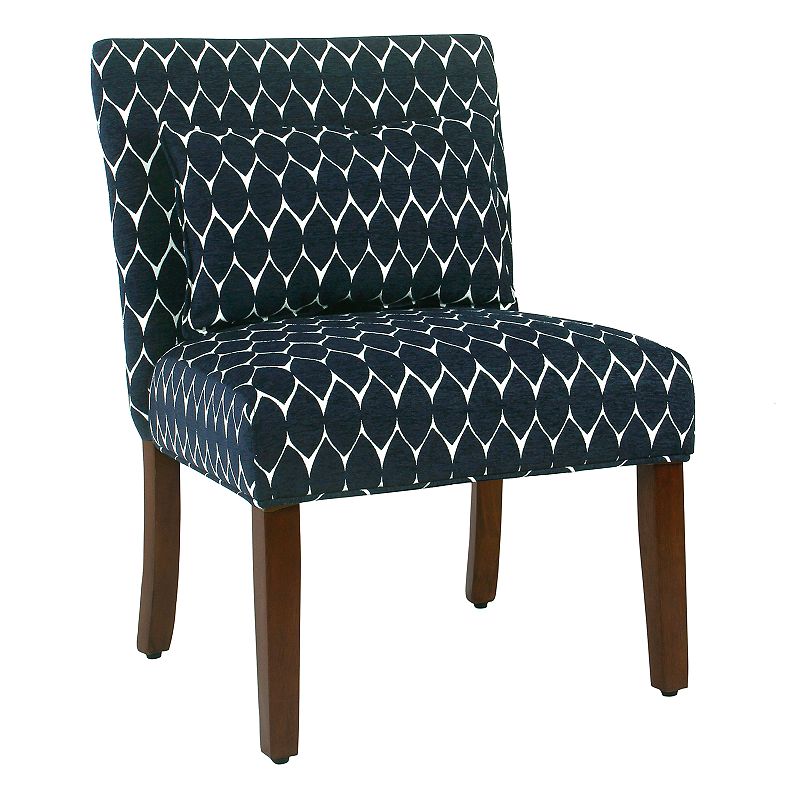 HomePop Parker Printed Accent Chair & Pillow 2-piece Set, Blue