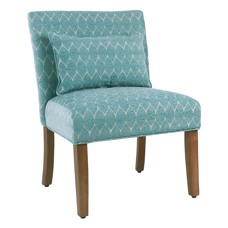 HomePop Parker Printed Accent Chair & Pillow 2-piece Set, Blue