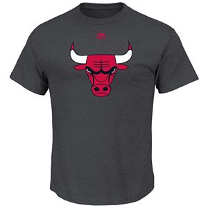 Big & Tall Majestic Chicago Bulls Logo Heathered Tee