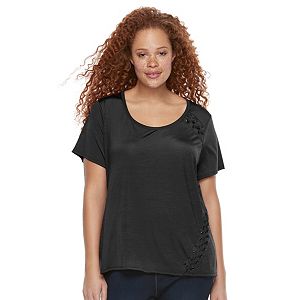 Plus Size Rock & Republic® Laced Detail Tee