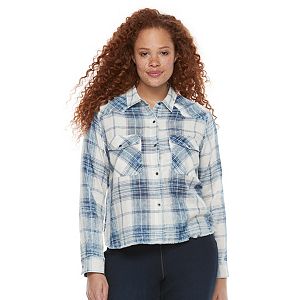 Plus Size Rock & Republic® Raw-Edge Plaid Shirt