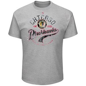 Big & Tall Majestic Chicago Blackhawks Logo Heathered Tee