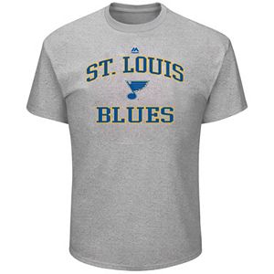 Big & Tall Majestic St. Louis Blues Logo Heathered Tee