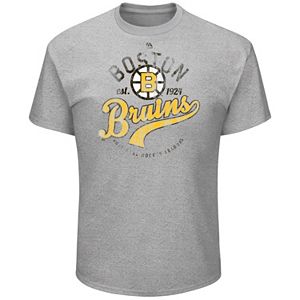 Big & Tall Majestic Boston Bruins Logo Heathered Tee