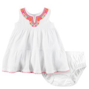 Baby Girl Carter's Embroidered Gauze Dress