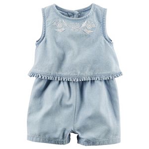Baby Girl Carter's Popover Chambray Romper