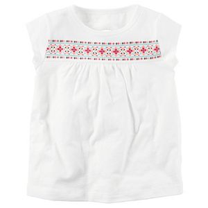 Baby Girl Carter's Puff-Print Yoke Cutout Top