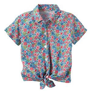 Baby Girl Carter's Floral Button-Down & Tie Front Top