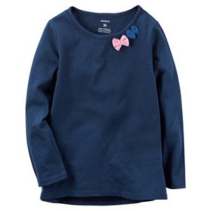 Girls 4-8 Carter's Long Sleeve Tulle Bow Embellished Tee