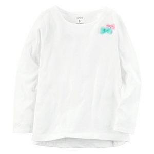 Girls 4-8 Carter's Long Sleeve Tulle Bow Embellished Tee