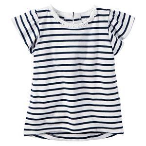 Baby Girl Carter's Flutter Sleeve Striped Top