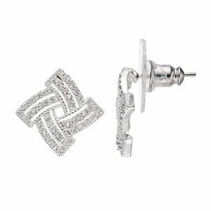 Napier Cubic Zirconia Overlapping Stud Earrings
