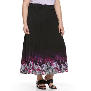 Plus Size Dana Buchman Crepe Maxi Skirt