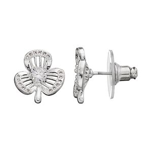 Napier Cubic Zirconia Flower Nickel Free Stud Earrings