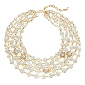Napier Simulated Pearl Multi Strand Necklace
