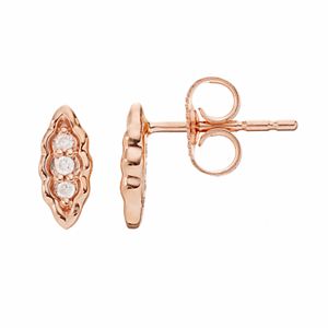 LC Lauren Conrad 10k Rose Gold Diamond Accent Leaf Stud Earrings