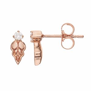 LC Lauren Conrad 10k Rose Gold Diamond Accent Leaf Stud Earrings