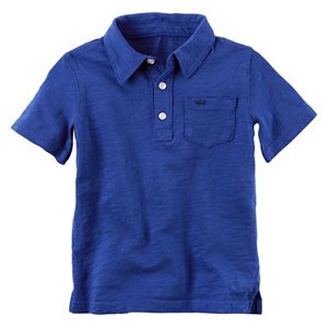 Boys 4-8 Carter's Short Sleeve Slubbed Solid Polo Shirt
