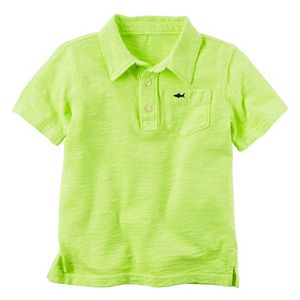 Boys 4-8 Carter's Short Sleeve Slubbed Solid Polo Shirt