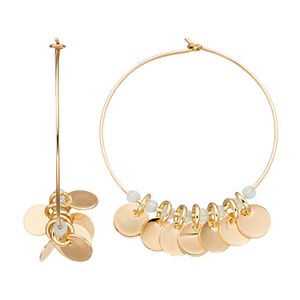 Jennifer Lopez Disc Charm Hoop Earrings