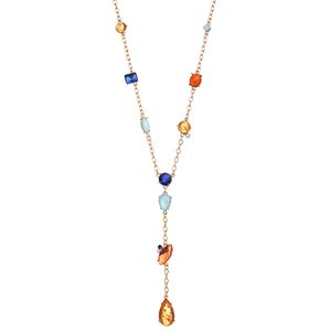 Jennifer Lopez Multi Color Stone Long Y Necklace