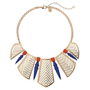 Jennifer Lopez Chevron Bib Statement Necklace