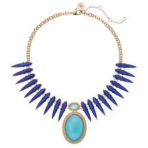 Jennifer Lopez Blue Teardrop & Oval Statement Necklace