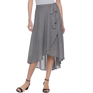 Women's ELLE™ Checkered Faux-Wrap Skirt