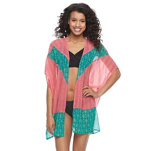 Women's Social Angel Printed Kimono Cover-Up