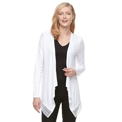 Women s Dana Buchman Lace Trim Cardigan