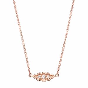 LC Lauren Conrad 10k Rose Gold Diamond Accent Leaf Necklace