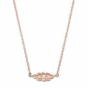 LC Lauren Conrad 10k Rose Gold Diamond Accent Leaf Necklace