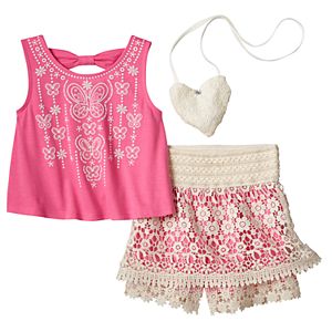 Girls 4-6x Knitworks Embroidered Tank Top & Crochet Skort Set