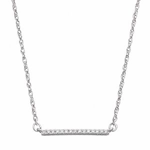 LC Lauren Conrad 10k White Gold Diamond Accent Bar Necklace