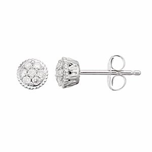LC Lauren Conrad 10k White Gold 1/8 Carat T.W. Diamond Cluster Stud Earrings