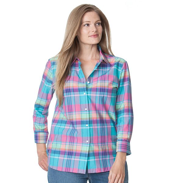 Plus Size Chaps Printed NoIron Shirt