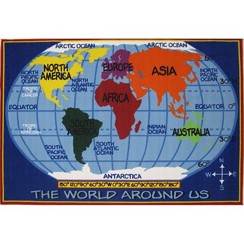 Fun Rugs Fun Time Kids World Map Rug - 2