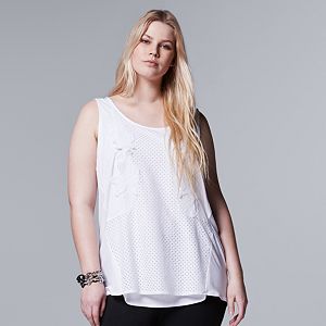 Plus Size Simply Vera Vera Wang Applique Tank Top