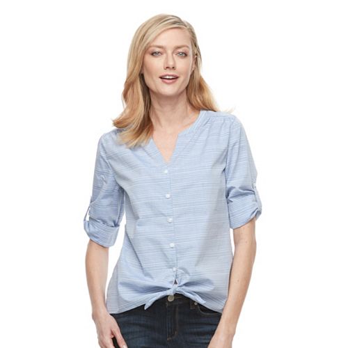 Women's Croft & Barrow® Tie-Front Shirt